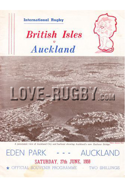 1959 Auckland v British Isles  Rugby Programme